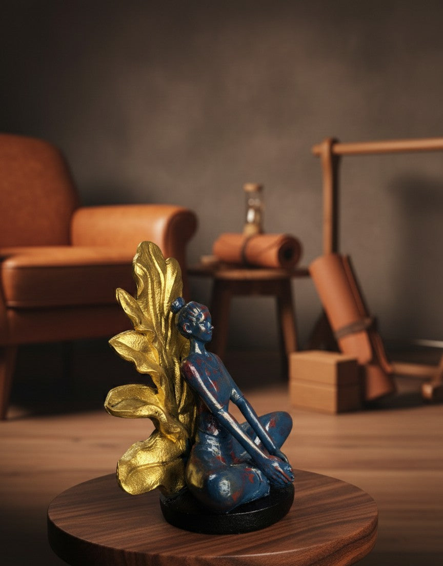 Golden Aura Yoga Figurine Trio – Zen Meditation Set -12"
