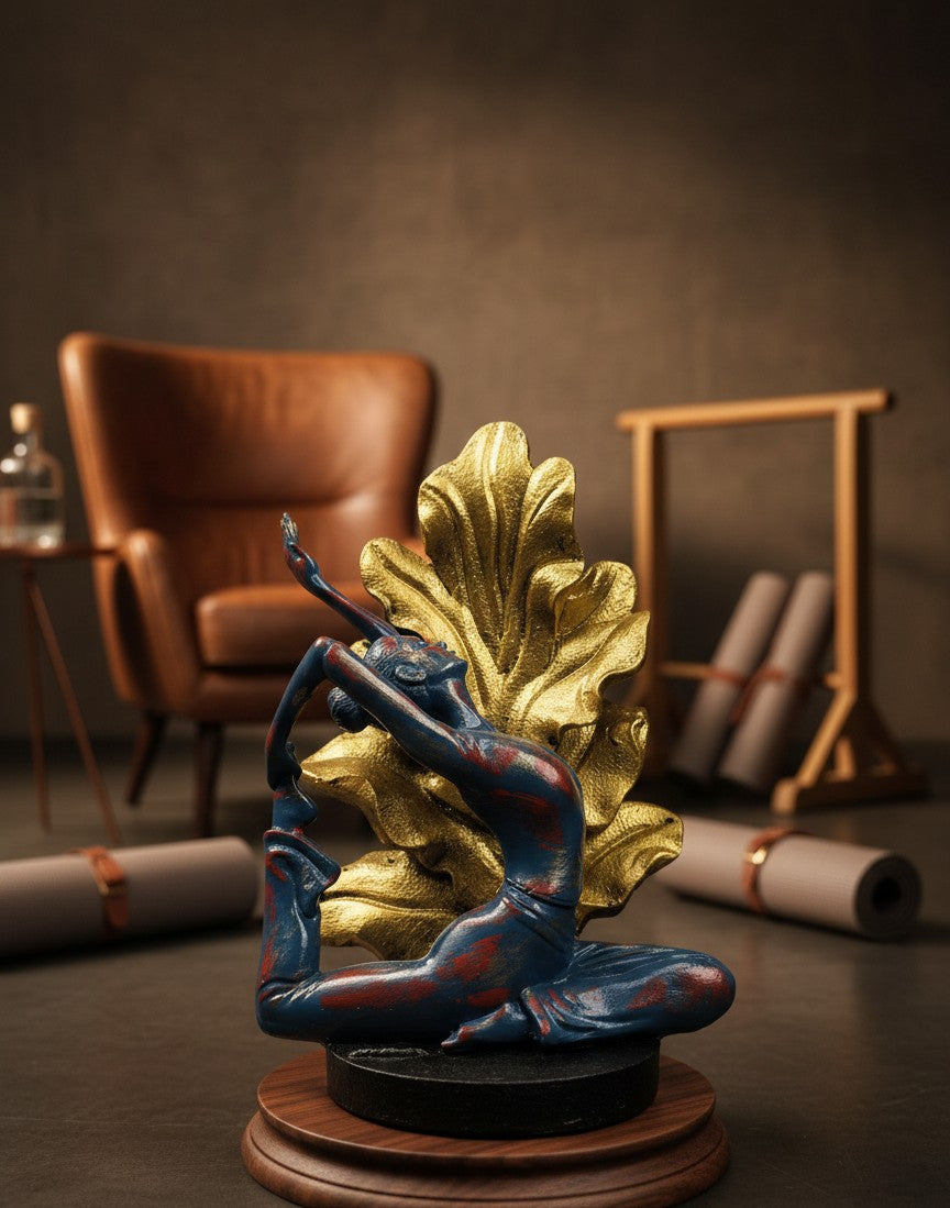 Golden Aura Yoga Figurine Trio – Zen Meditation Set -12"