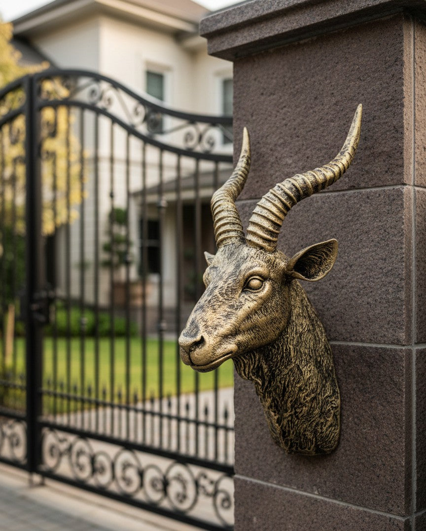 Imperial Antelope Wall Mount – Antique Bronze Finish 12"