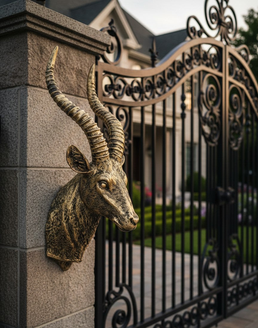 Imperial Antelope Wall Mount – Antique Bronze Finish 12"