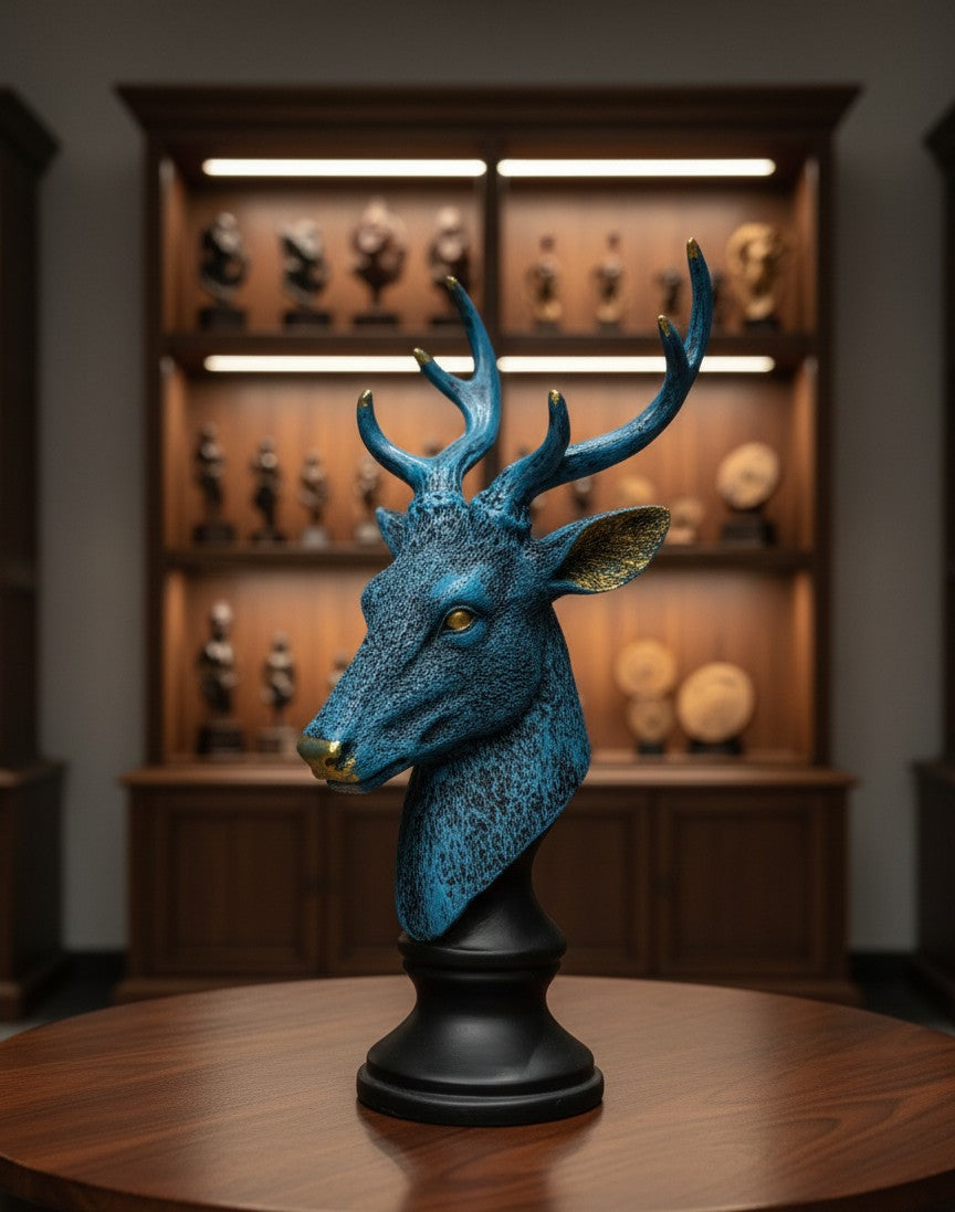 Deer & Gazelle Bust Set – Rustic Wildlife Decor 14"14"