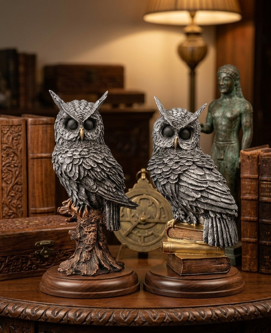 Wise Owl Wisdom Duo – Bookshelf Decor Set 16"16"