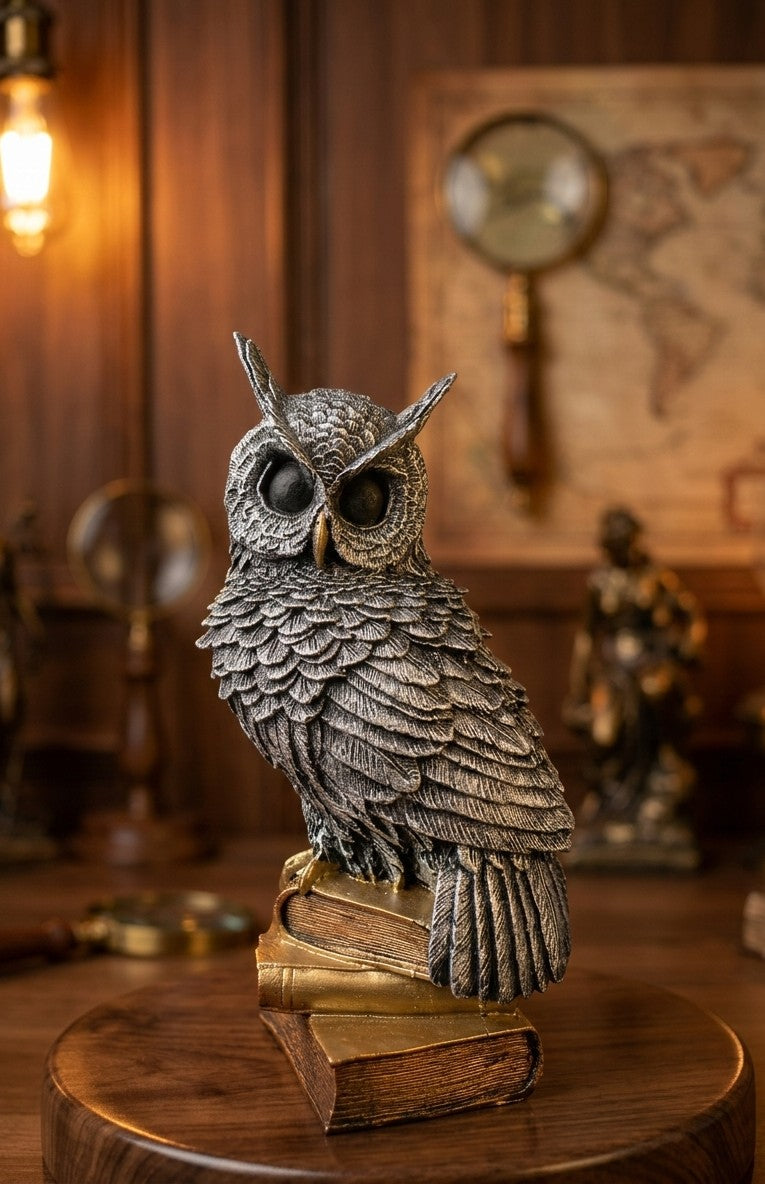 Wise Owl Wisdom Duo – Bookshelf Decor Set 16"16"