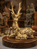 Golden Deer Family Statue 10"