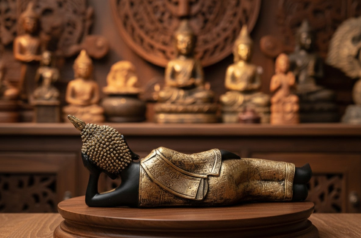 Reclining Buddha Idol 16"