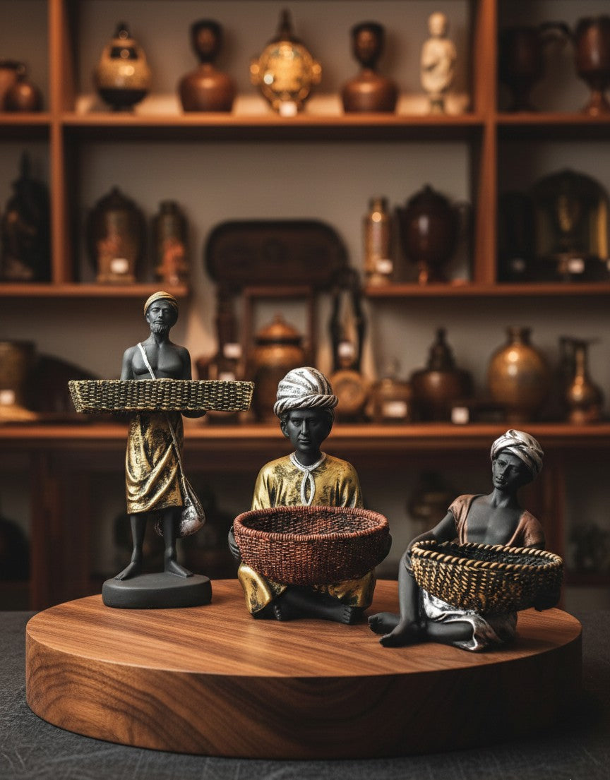 Ethnic Indian Artisan Storyteller Figurines-10"8"7"