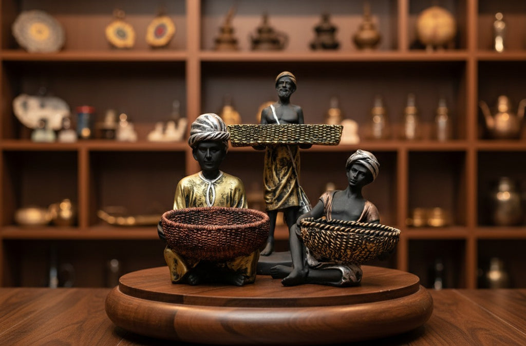 Ethnic Indian Artisan Storyteller Figurines-10"8"7"