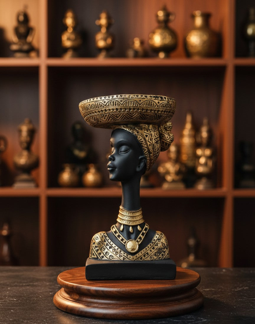 African Lady Figurine 15"12"