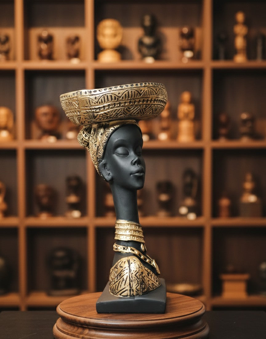 African Lady Figurine 15"12"