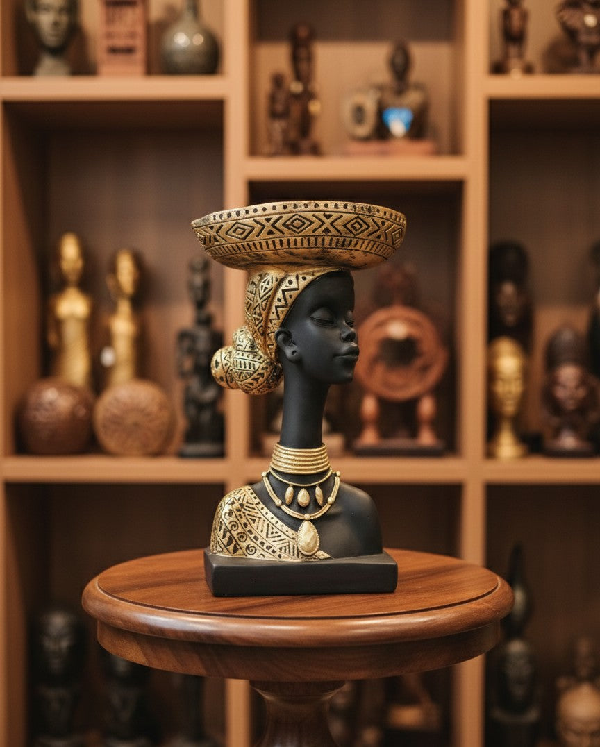 African Lady Figurine 15"12"